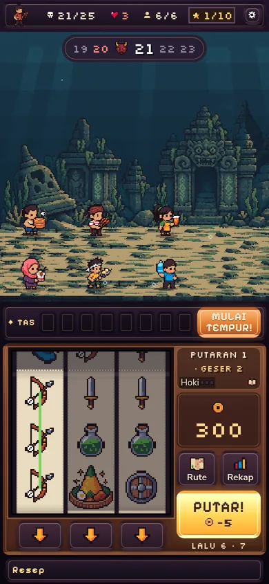 A fight in an undersea temple