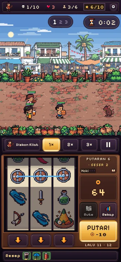 An auto-battle on a phone
